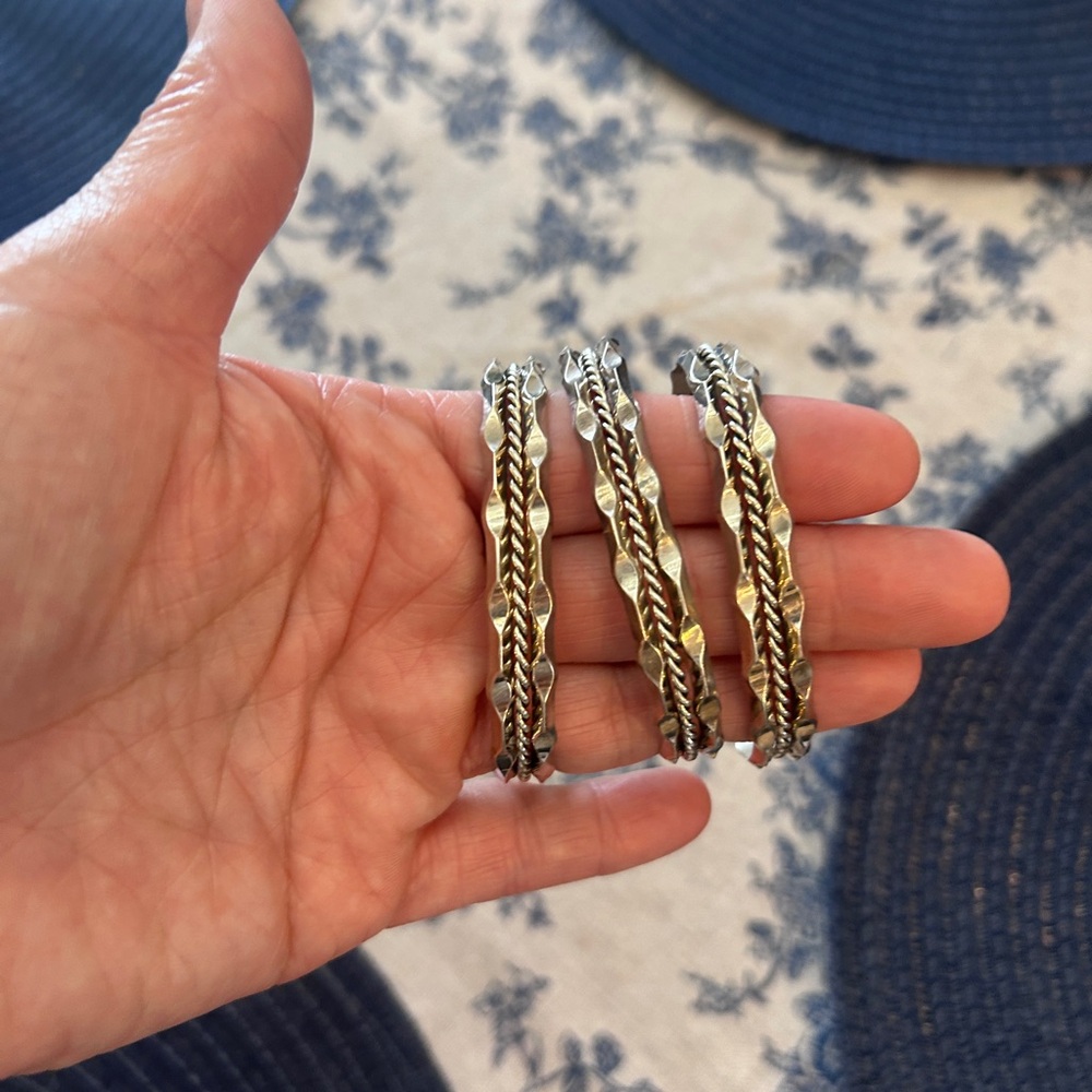 THREE Navajo Native American Cuff Bracelets - Picture 10 of 13